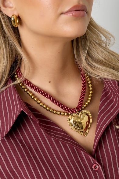 Polyester Pendant necklaces Heart Retro Daily Classic Series Women's jewelry h5 Picture3